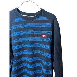 NIKE Mens 2XL Striped Raglan Crewneck Sweatshirt Long Sleeve Casual Streetwear